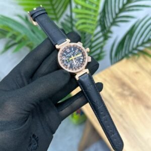 LOUIS VUITTON BLACK PREMIUM WOMEN LETHER WRIST WATCH