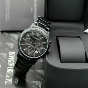 EMPORIO ARMANI STAINLESS STEEL(BLACK) CLASSIC WRIST WATCH