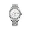 ROLEX SKY-DWELLER 42MM OYSTERSTEEL JUBILEE FLUTED BEZEL WHITE DIAL WATCH
