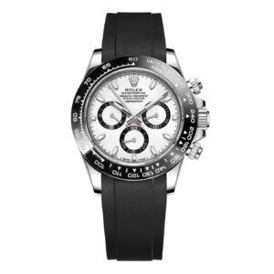 ROLEX DAYTONA (BLACK/SILVER) FIBER BELT PREMIUM WRIST WATCH
