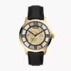 FOSSIL TOWNSMAN AUTOMATIC (BLACK/GOLDEN) AUTOMATIC LETHER WRIST WATCH