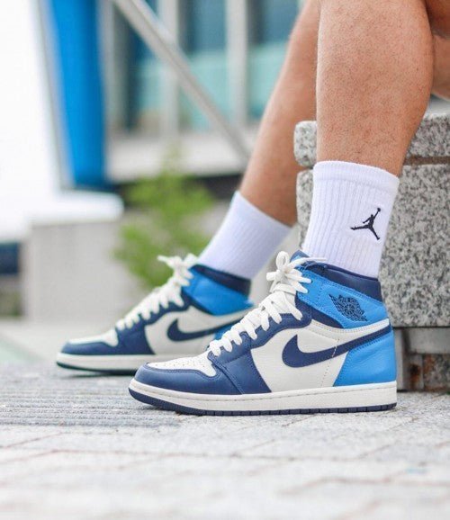 Branded retro 1 UNC blue High Ankle Sneakers - Image 2
