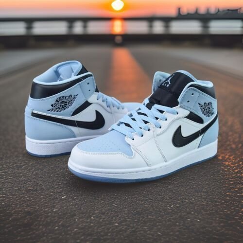 Branded Air Retro 1 Mid SE Ice Blue - Image 3