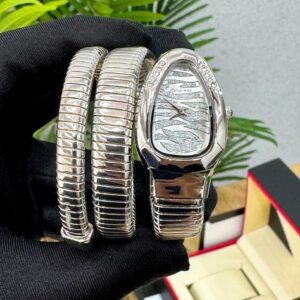 Bvlgari Serpentine Women’s Watch – Silver Finish | Textured Silver Dial