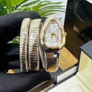 Bvlgari Serpentine Women’s Watch – Gold Finish | Textured Silver Dial