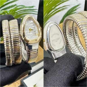 Bvlgari Serpentine Women’s Watch – Dual Tone Finish | Textured Silver Dial