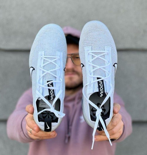 Branded Air Vapormax Flyknit White Black Metallic Silver For Mens - Image 2