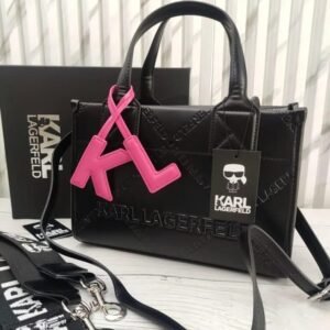 Karl Lagerfeld KSquare Embossed Small Tote Bag With OG Box & Dust Bag (KA52 Black Black)*🖤🍒