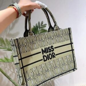 Miss Dior Book Tote With OG Box & Dust Bag & Scarf (L_Green-1034)(BSB)