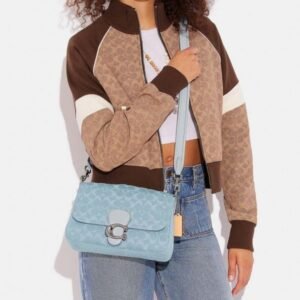 Coach Soft Tabby Shoulder Bag In Signature Denim With OG Box Dust Bag 66130(LB)