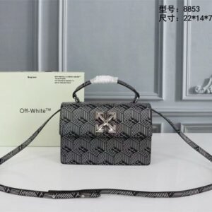 Off-White Leather Blue White Monogram Jitney 1.4 Shoulder Bag (Blue White 8853)(LB)