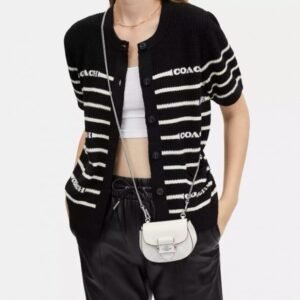 Coach Morgan Card Case On A  Chain In Signature Canvas White CK439 With OG Box & Dust Bag(LB)