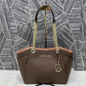 Michael Kors Jet Set Tote Travel Signature With Dust Bag (19015 Coffee Brown)