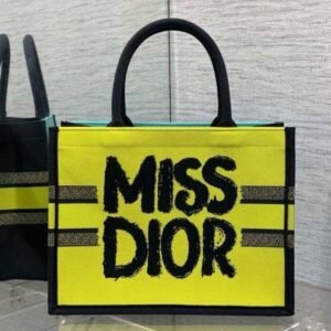 Miss Dior Book tote With OG Box & Dust Bag & Scarf (Yellow-1030)(BSB)