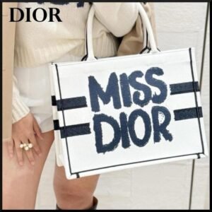 Miss Dior Book Tote With OG Box & Dust Bag & Scarf (White-1028)(BSB)