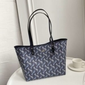 Coach Signature City Tote Bag With OG Box & Dust Bag (Printed_Blue-845)(BSB)
