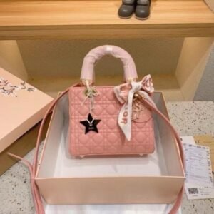 Dior Lady My ABC Elite Quality With OG Box & Dus Bag_& Scarf WIth Star_Charm_(Pink-294)(BSB)