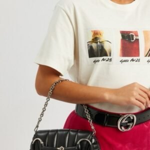 Gucci GG Horsebit Chain Shoulder Bag With OG Box & Dust Bag & 2 Belts & 1 Chain (Black-726)(BSB)