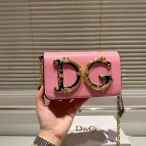 Dolce & Gabbana D&G Nappa Leather Shoulder Bag WIth OG Box & Dust
Bag (Pink-990)(BSB)