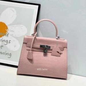 Hermes Blanc Crocodile Niloticus Pink
Encrusted Birkin Bag With OG Box & Dust Bag (1080 Pink)