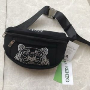 Kenzo Waist Nylon Pouch Track Belt Bag Signature With Dust Bag (K131 Black)(LB)