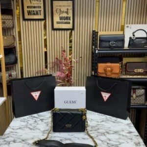 GUESS CONVERTIBLE XBODY HANDBAG WITH OG BOX AND DUST BAG WITH CARRY BAG PREMIUM QUALITY (BLACK) 1005(MT)