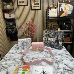 CHRISTIAN DIO R MONTAIGNE HANDBAG WITH OG BOX DUST BAG & CARRY BAG [PINK](MT)