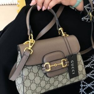 GUCC I HORSEBIT 1955 MEDIUM TOP HANDLE BAG with magnet box 396(BR)