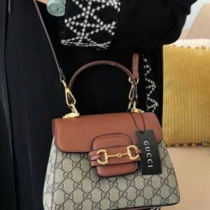 GUCCI HORSEBIT 1955 MEDIUM TOP HANDLE BAG with magnet box 395(BR)