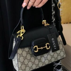 GUCCI HORSEBIT 1955 MEDIUM TOP HANDLE BAG with magnet box 394(BR)
