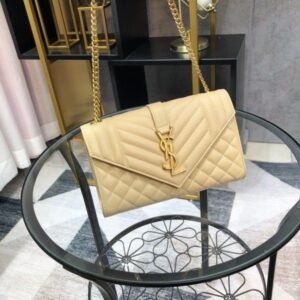 YSL Saint Laurent Womens Brown Envelope small Shoulder Bag with box 224(BR)