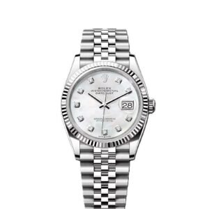 Rolex Date just 41 bright white , diamond-set
