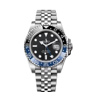GMT-Master II blue and black Cerachrom bezel black dial Jubilee bracelet.