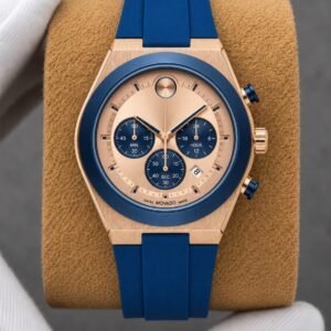 MOVADO CHRONOGRAPH BOLD EDITION EXCLUSIVE ROSE GOLD BLUE 🤩🚀