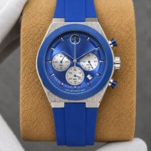 MOVADO CHRONOGRAPH BOLD EDITION EXCLUSIVE LIGHT BLUE SILVER🥈 🤩🚀